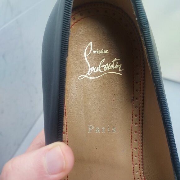 Christian Louboutin MENS Dandelion Black Smooth Leather Loafer Shoe - Picture 5 of 15